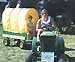JD lawn tractor & covered wagon